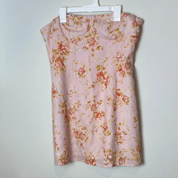 NWT Peppermayo Exclusive - Cali Strapless Mini Dress - Pink Floral Size 10 - Picture 3 of 8